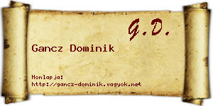 Gancz Dominik névjegykártya